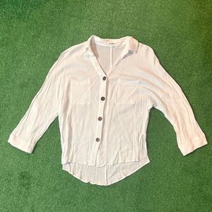 Women's White Button Front Blouse